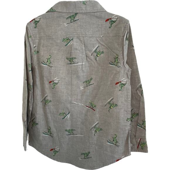 Boys Dinosaur Shirt Size Small long sleeve button down print Size S 6/7 NWT - Picture 3 of 8